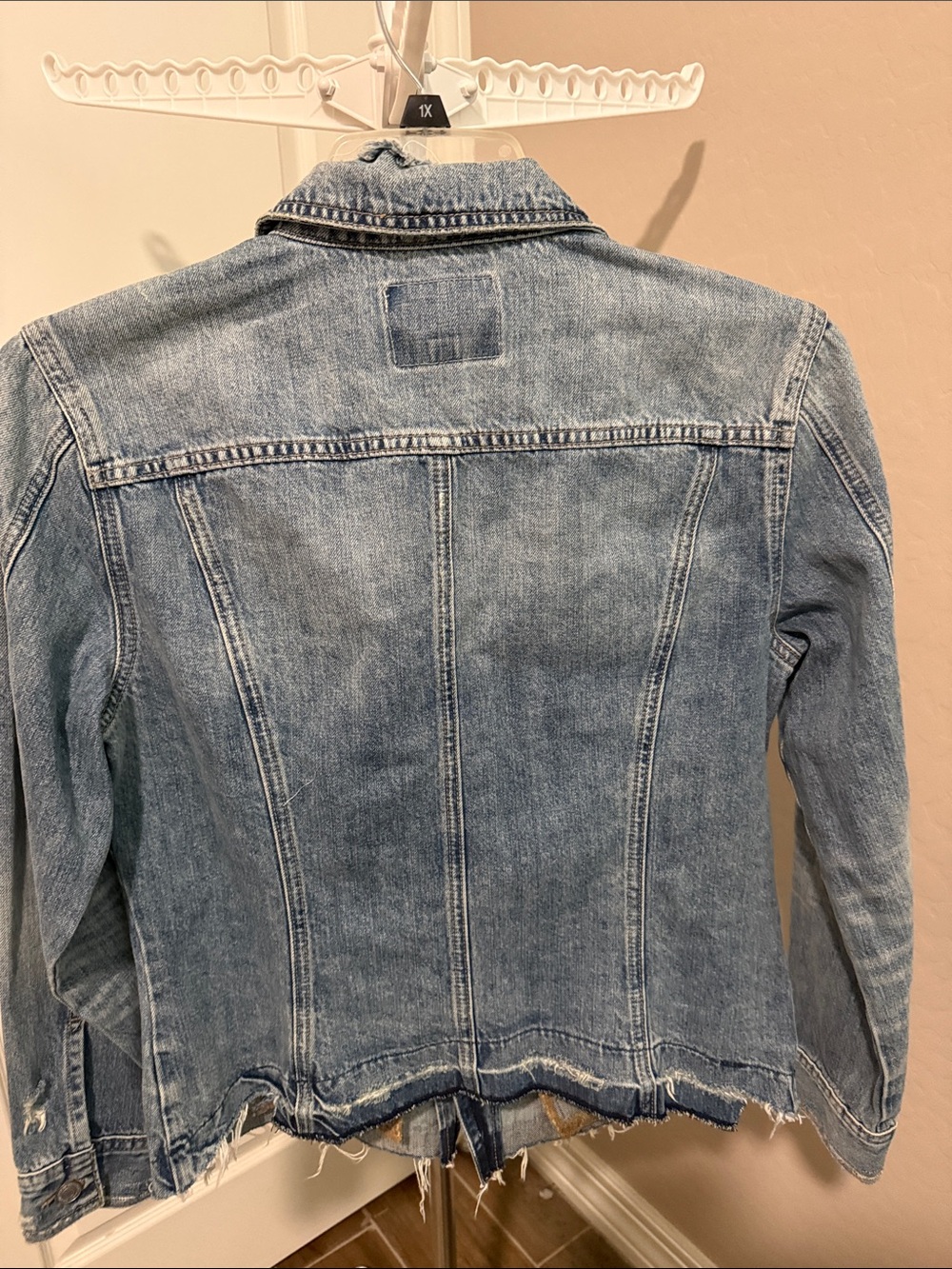 Lucky Brand Light Blue Distressed Denim Jacket - Picture 3 of 3